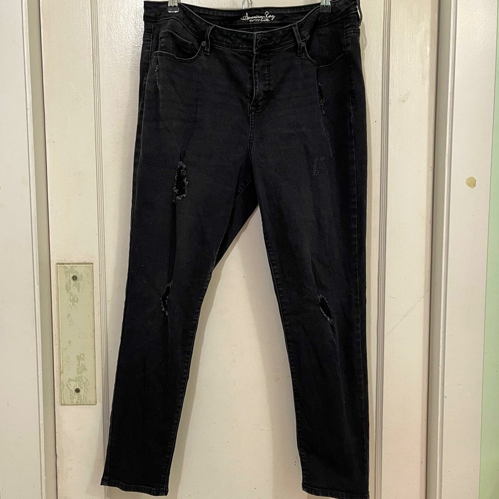 American Rag black jeans, distressed, 16w